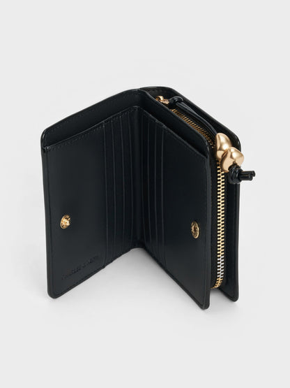Augustine Zip-Around Small Wallet - Black | CHARLES & KEITH