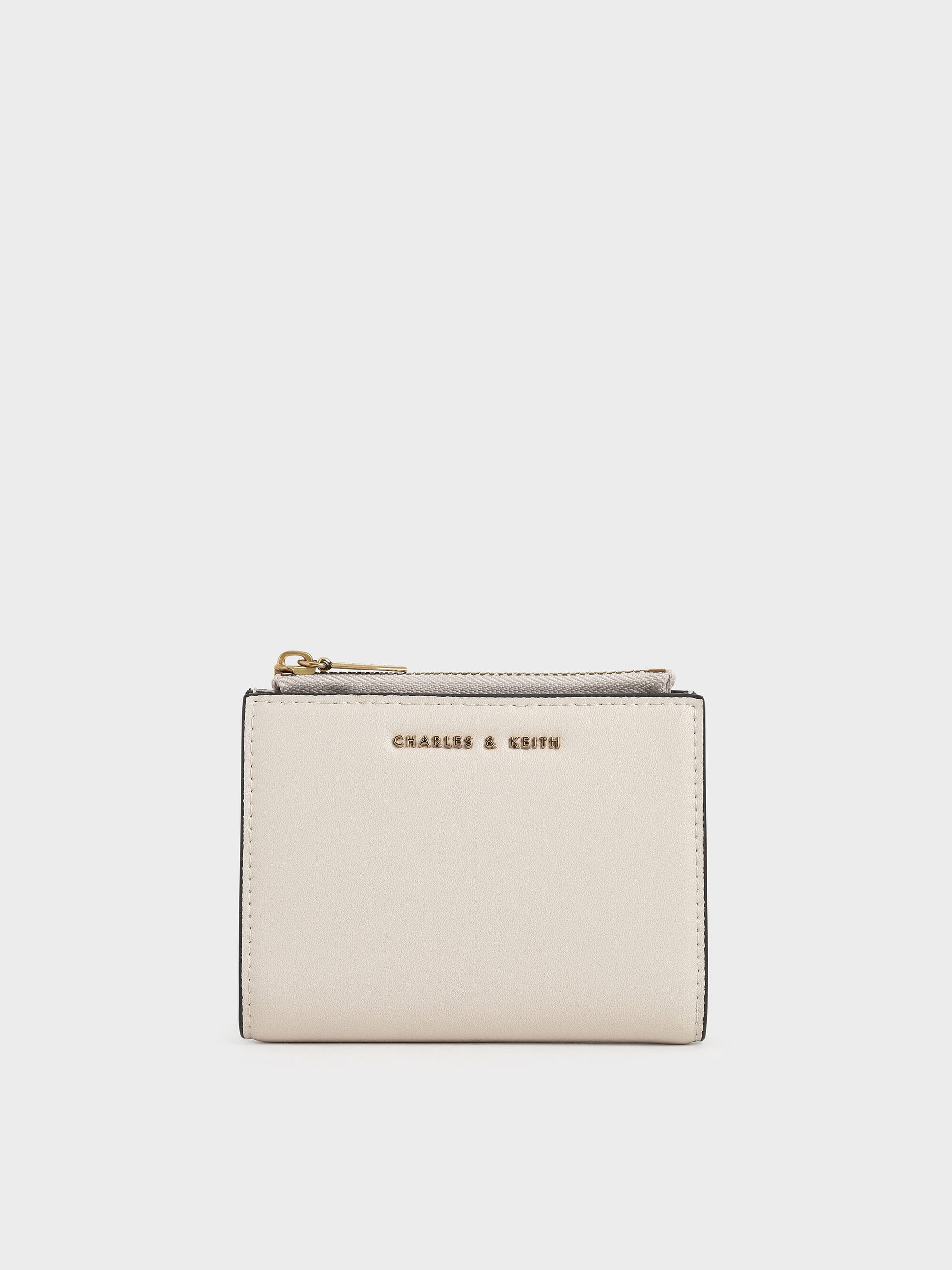 Harmonee Top-Zip Small Wallet - Ivory | CHARLES & KEITH