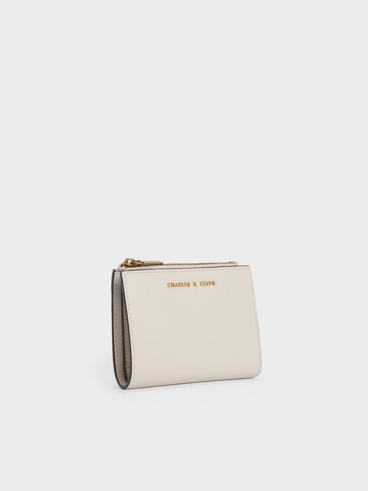 Harmonee Top-Zip Small Wallet - Ivory | CHARLES & KEITH