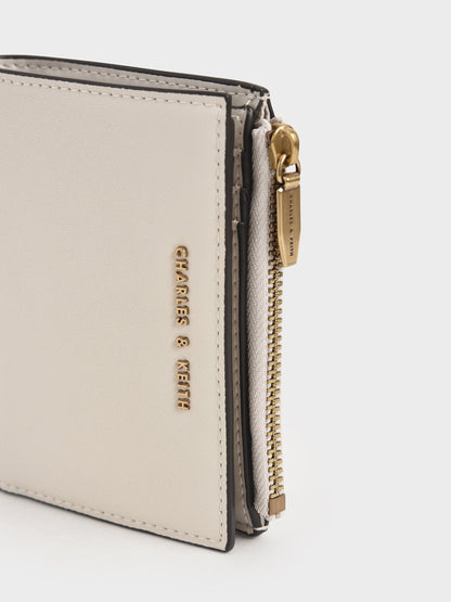 Harmonee Top-Zip Small Wallet - Ivory | CHARLES & KEITH