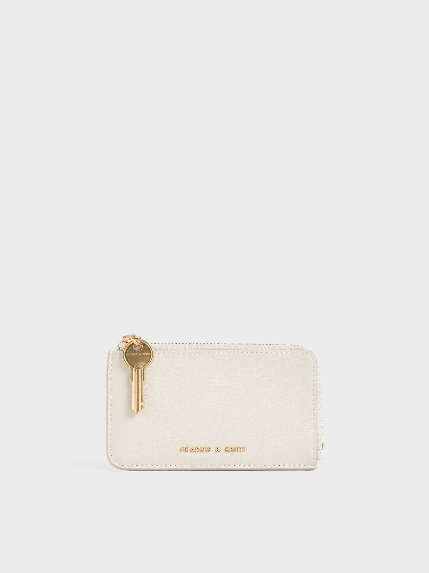 Lane Key Zip-Around Wallet - Cream | CHARLES & KEITH
