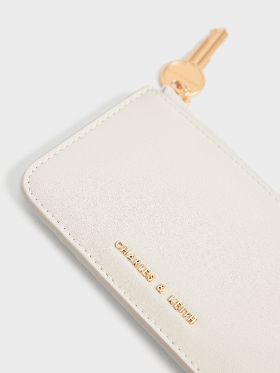 Lane Key Zip-Around Wallet - Cream | CHARLES & KEITH