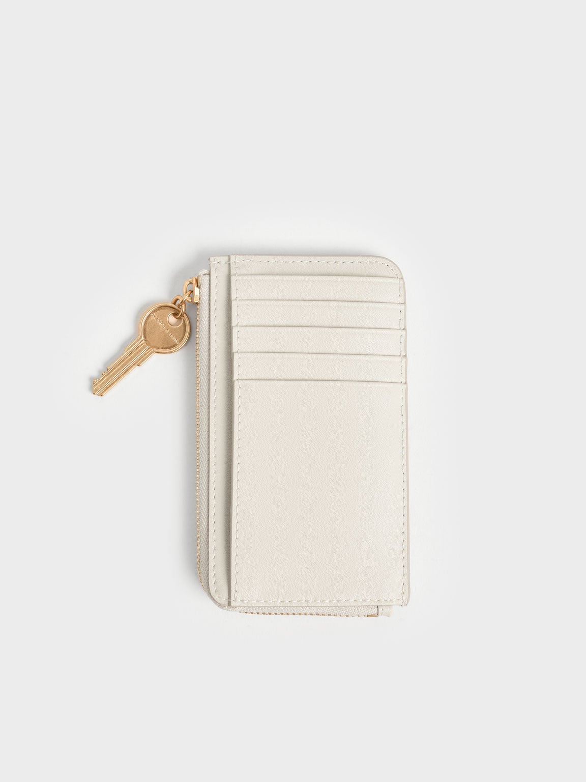 Lane Key Zip-Around Wallet - Cream | CHARLES & KEITH