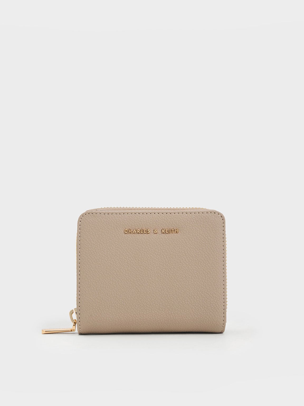 Finley Zip-Around Small Wallet - Taupe | CHARLES & KEITH