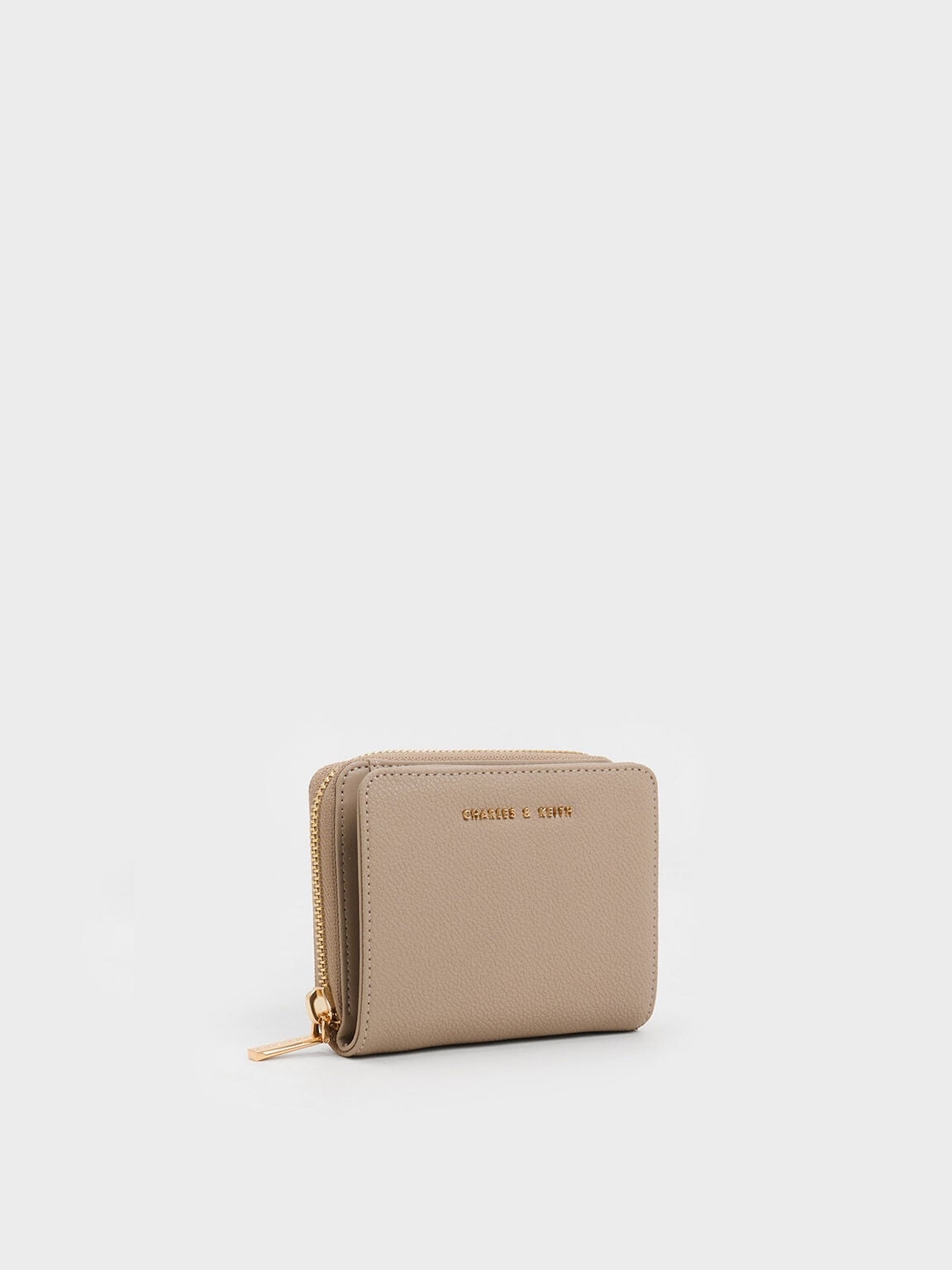 Finley Zip-Around Small Wallet - Taupe | CHARLES & KEITH