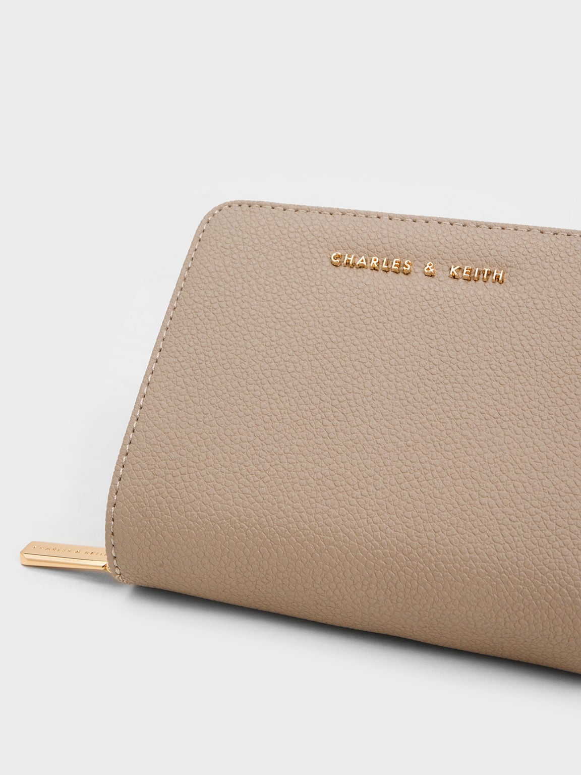 Finley Zip-Around Small Wallet - Taupe | CHARLES & KEITH