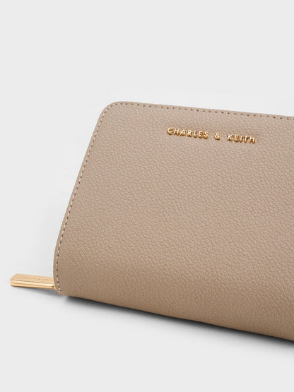 Finley Zip-Around Small Wallet - Taupe | CHARLES & KEITH