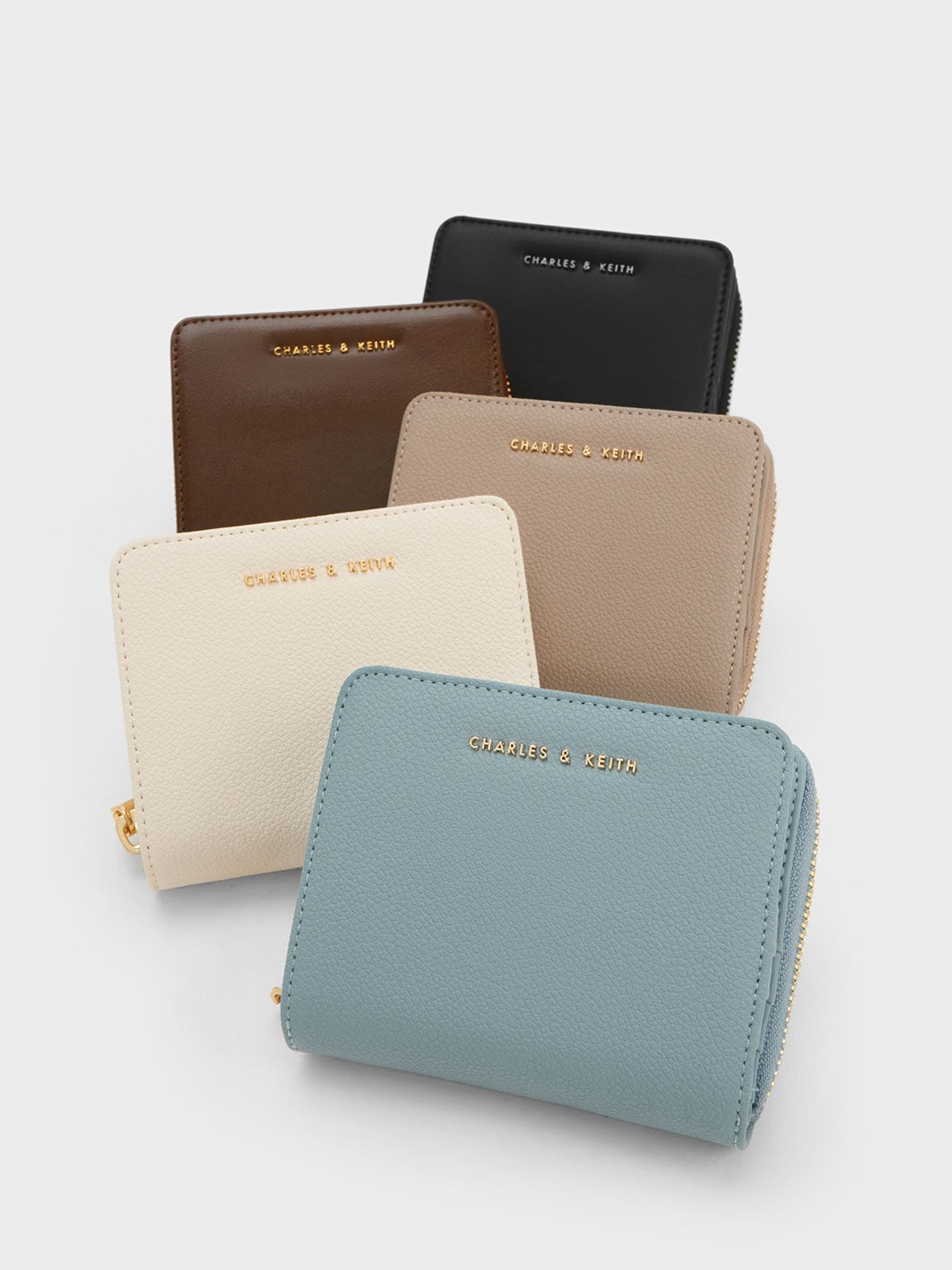 Finley Zip-Around Small Wallet - Taupe | CHARLES & KEITH