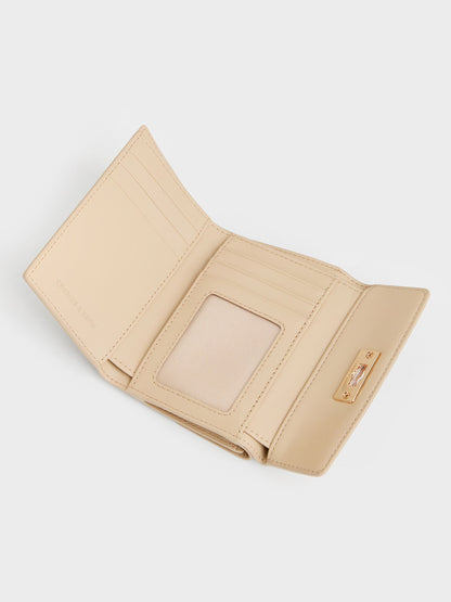 Tricha Turn-Lock Wallet - Sand Beige | CHARLES & KEITH