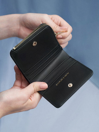 Keely Top Zip Small Wallet - Black | CHARLES & KEITH