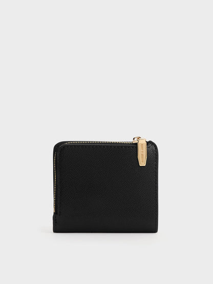 Keely Top Zip Small Wallet - Black | CHARLES & KEITH