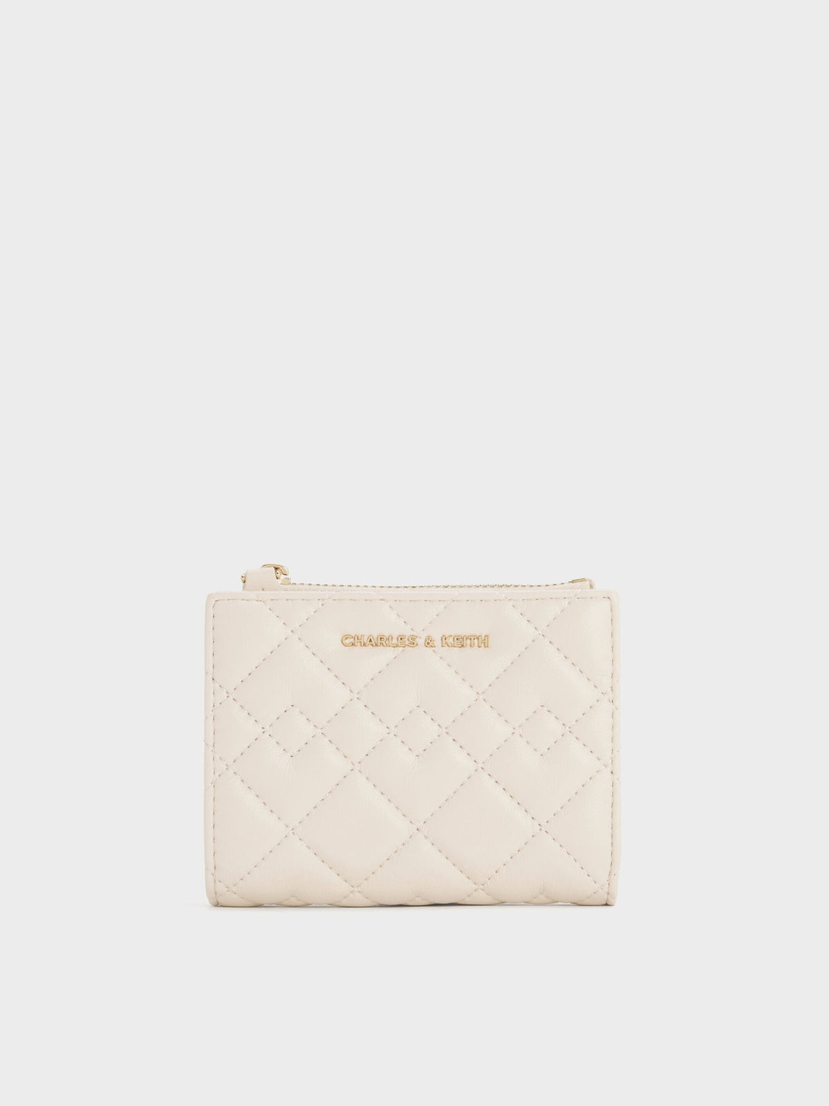 Duo Quilted Small Wallet - Cream | CHARLES & KEITH