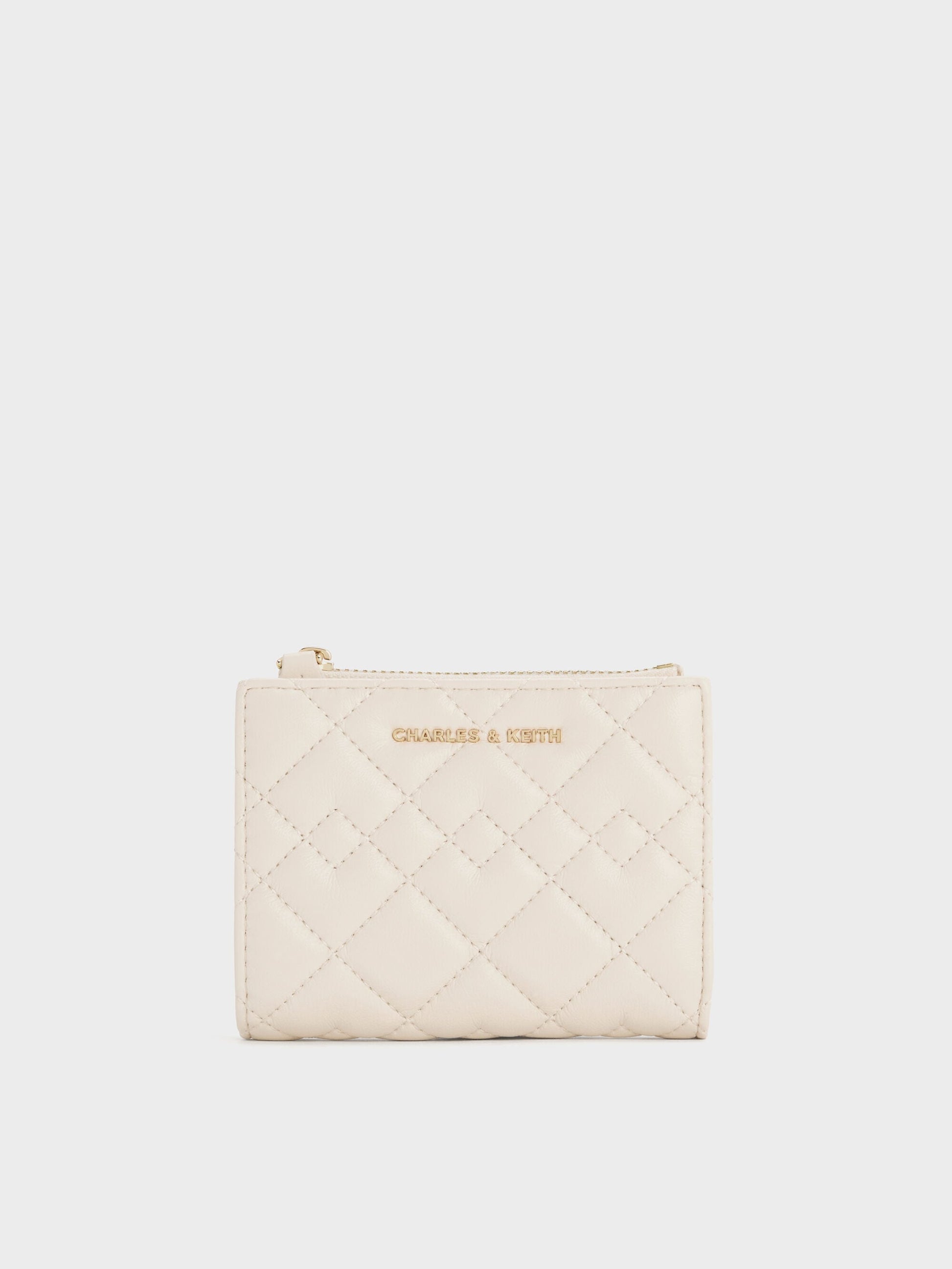 Duo Quilted Small Wallet - Cream | CHARLES & KEITH
