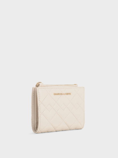 Duo Quilted Small Wallet - Cream | CHARLES & KEITH