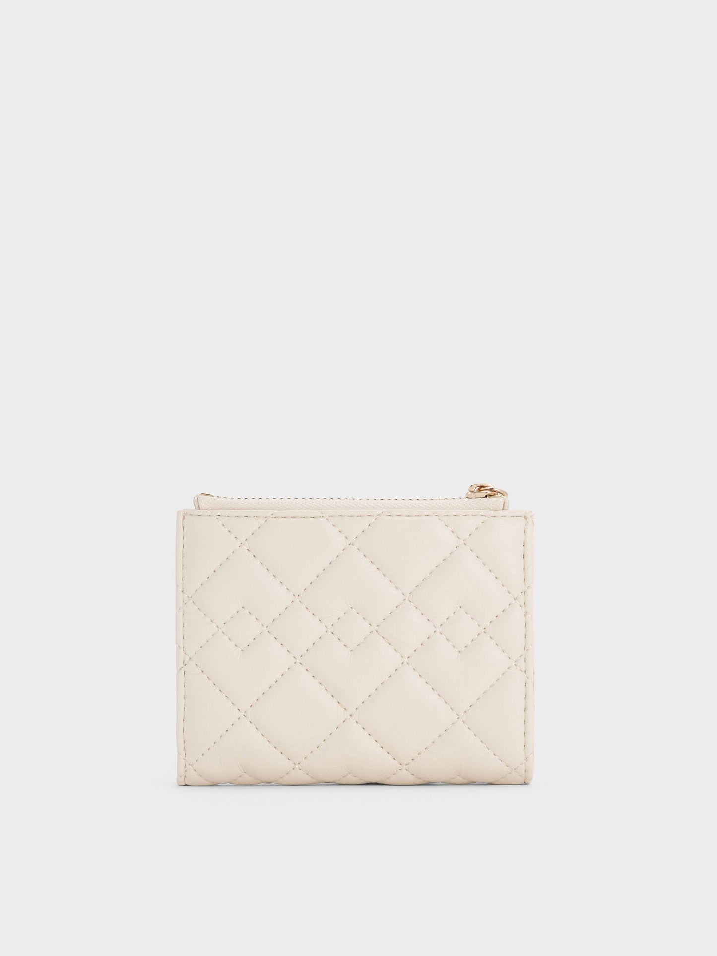 Duo Quilted Small Wallet - Cream | CHARLES & KEITH