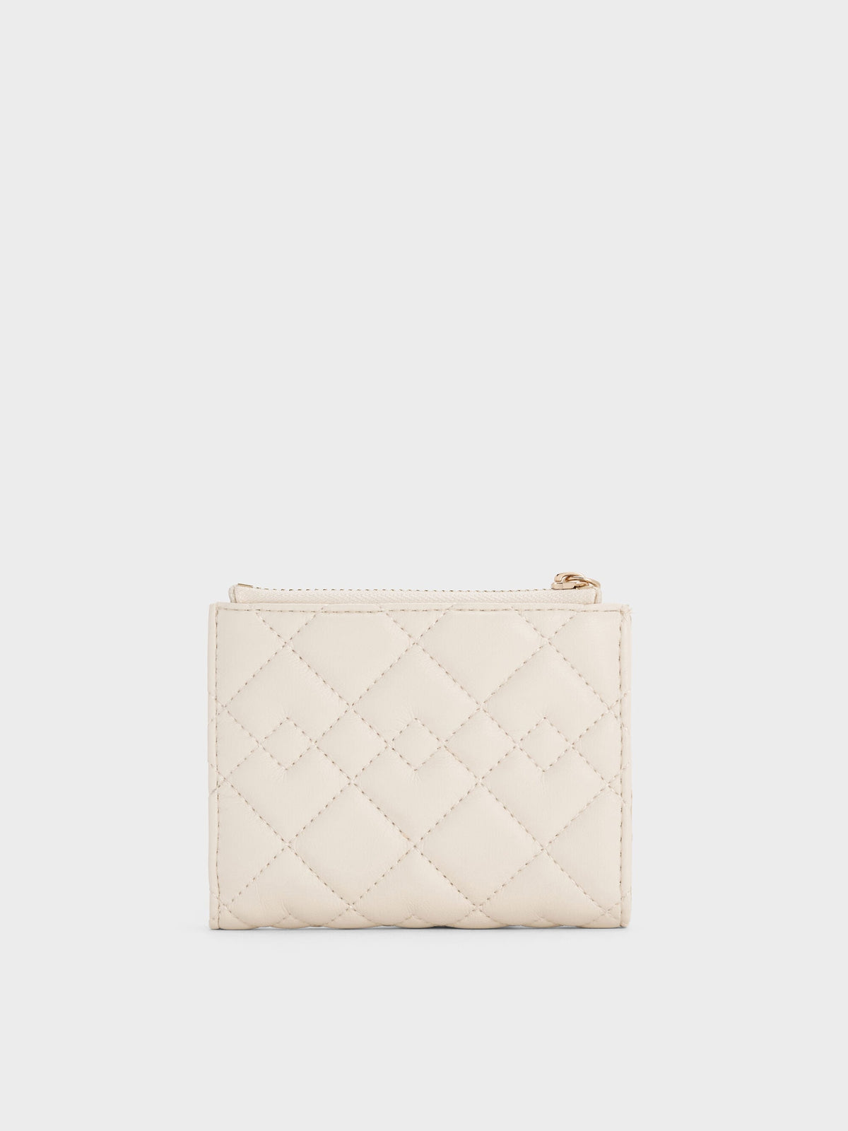 Duo Quilted Small Wallet - Cream | CHARLES & KEITH