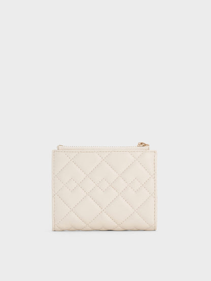Duo Quilted Small Wallet - Cream | CHARLES & KEITH