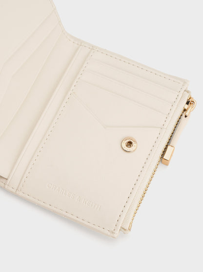 Duo Quilted Small Wallet - Cream | CHARLES & KEITH