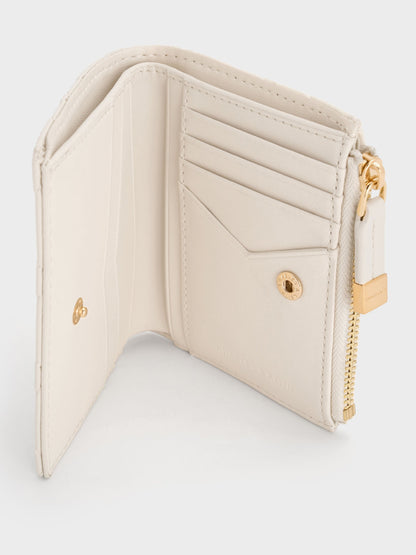 Duo Quilted Small Wallet - Cream | CHARLES & KEITH