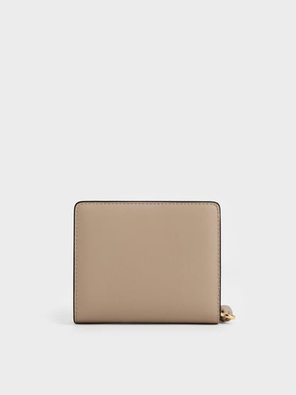 Everleigh Zip-Around Small Wallet - Taupe | CHARLES & KEITH