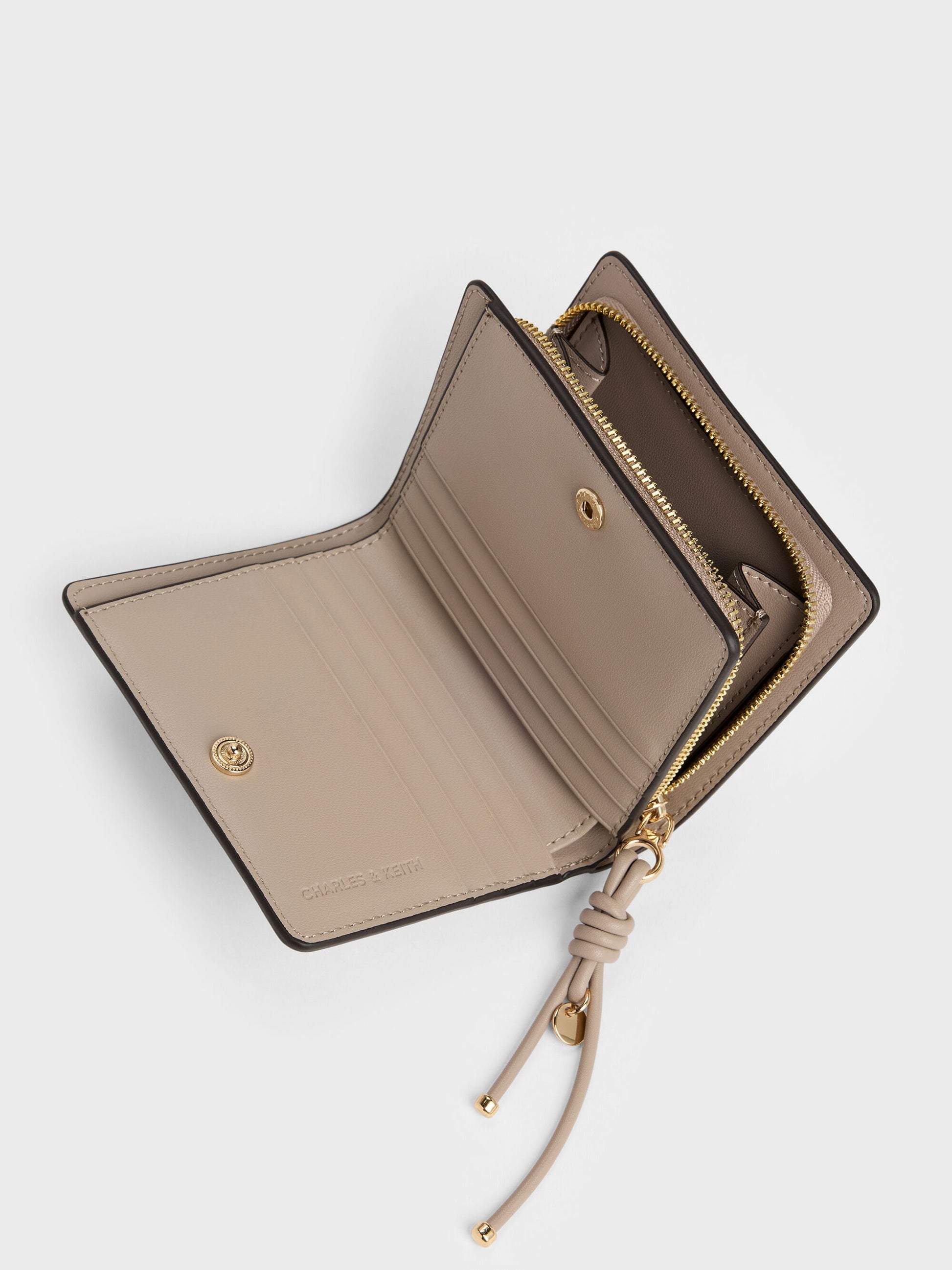 Everleigh Zip-Around Small Wallet - Taupe | CHARLES & KEITH