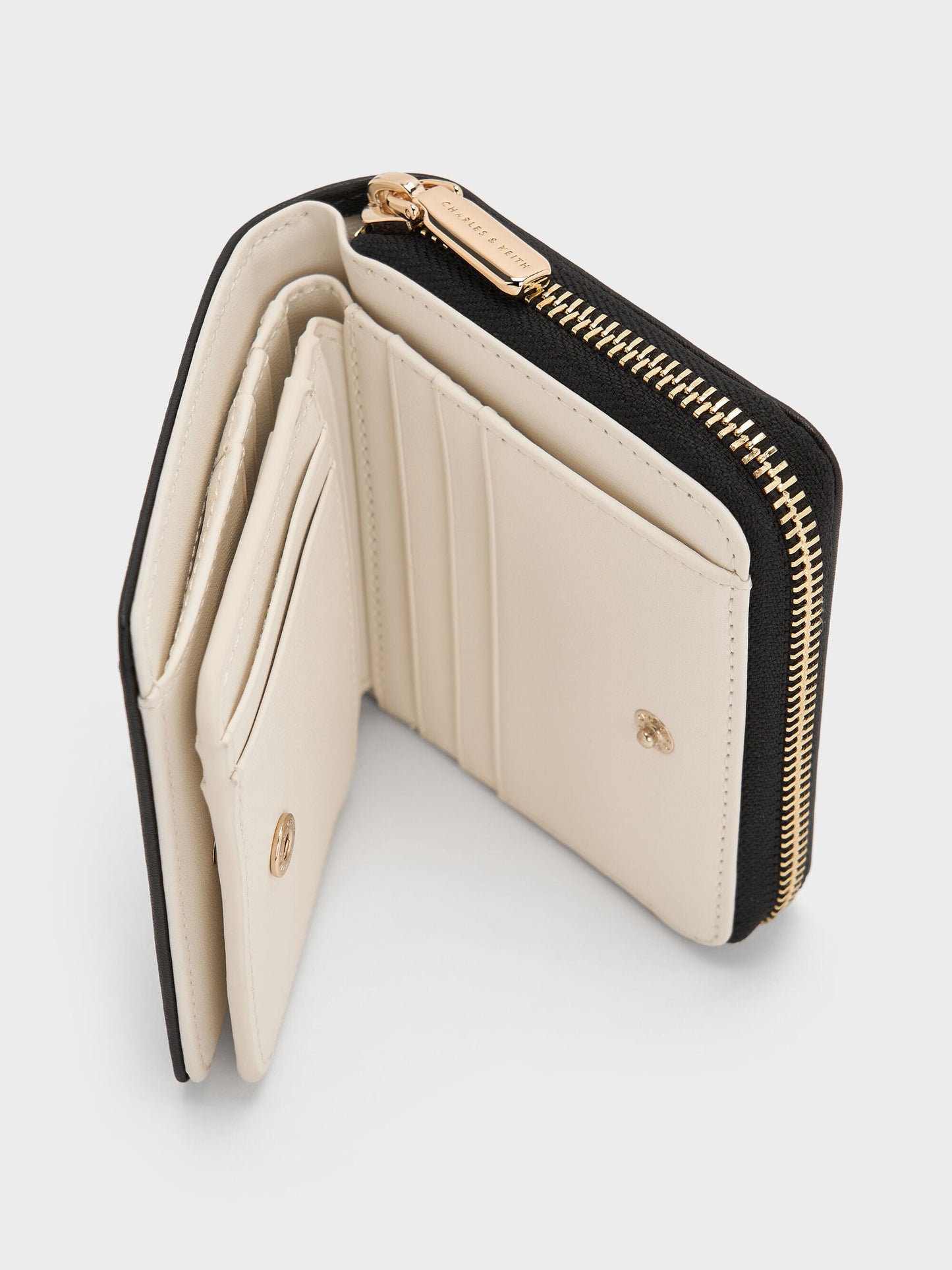 Finley Zip-Around Small Wallet - Black | CHARLES & KEITH