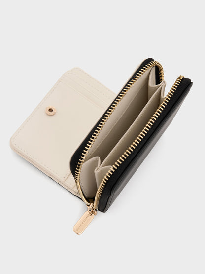 Finley Zip-Around Small Wallet - Black | CHARLES & KEITH