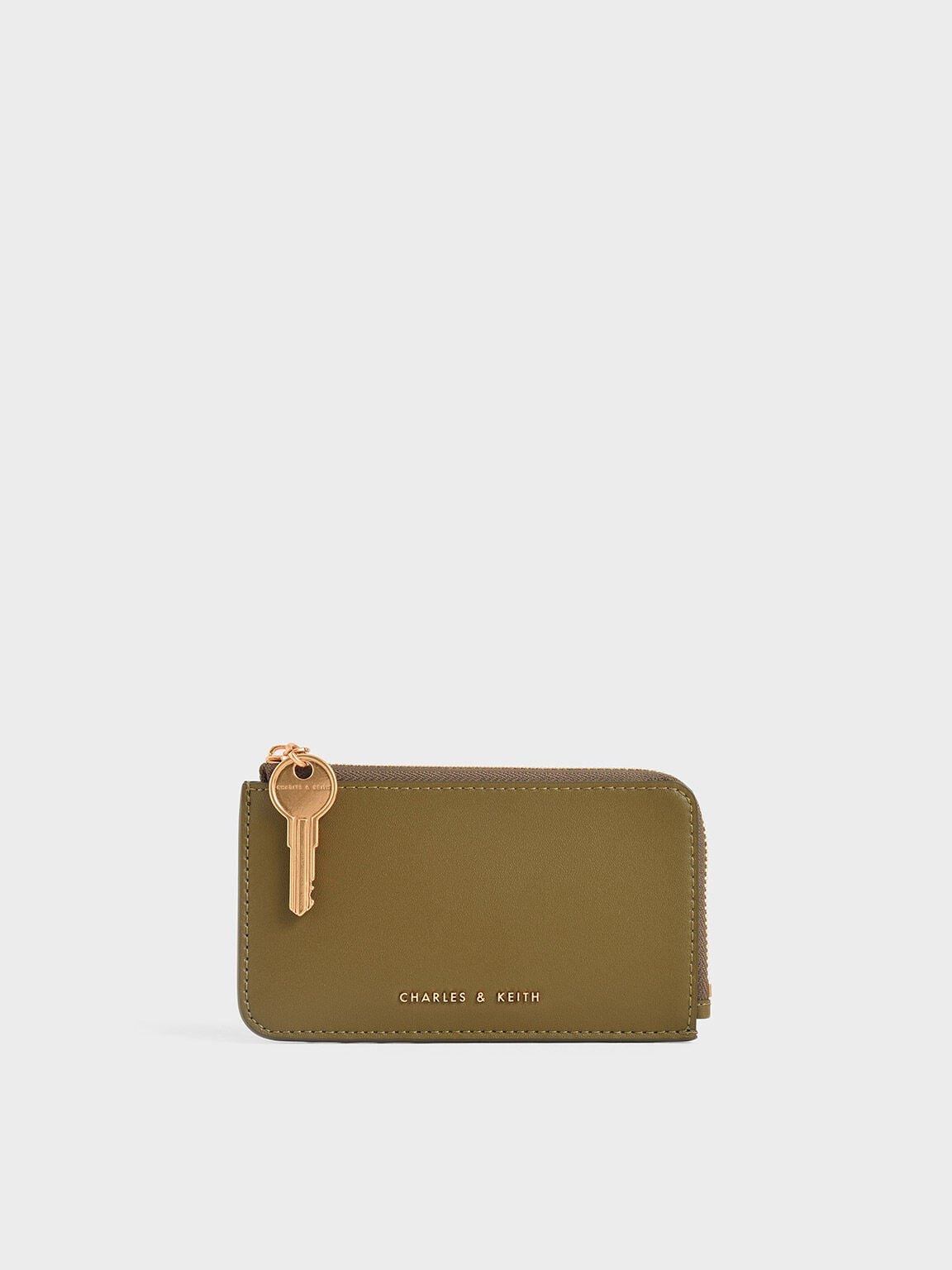 Lane Key Zip-Around Wallet - Olive | CHARLES & KEITH