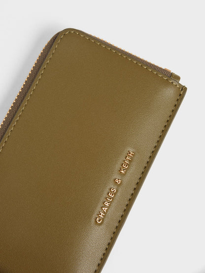 Lane Key Zip-Around Wallet - Olive | CHARLES & KEITH