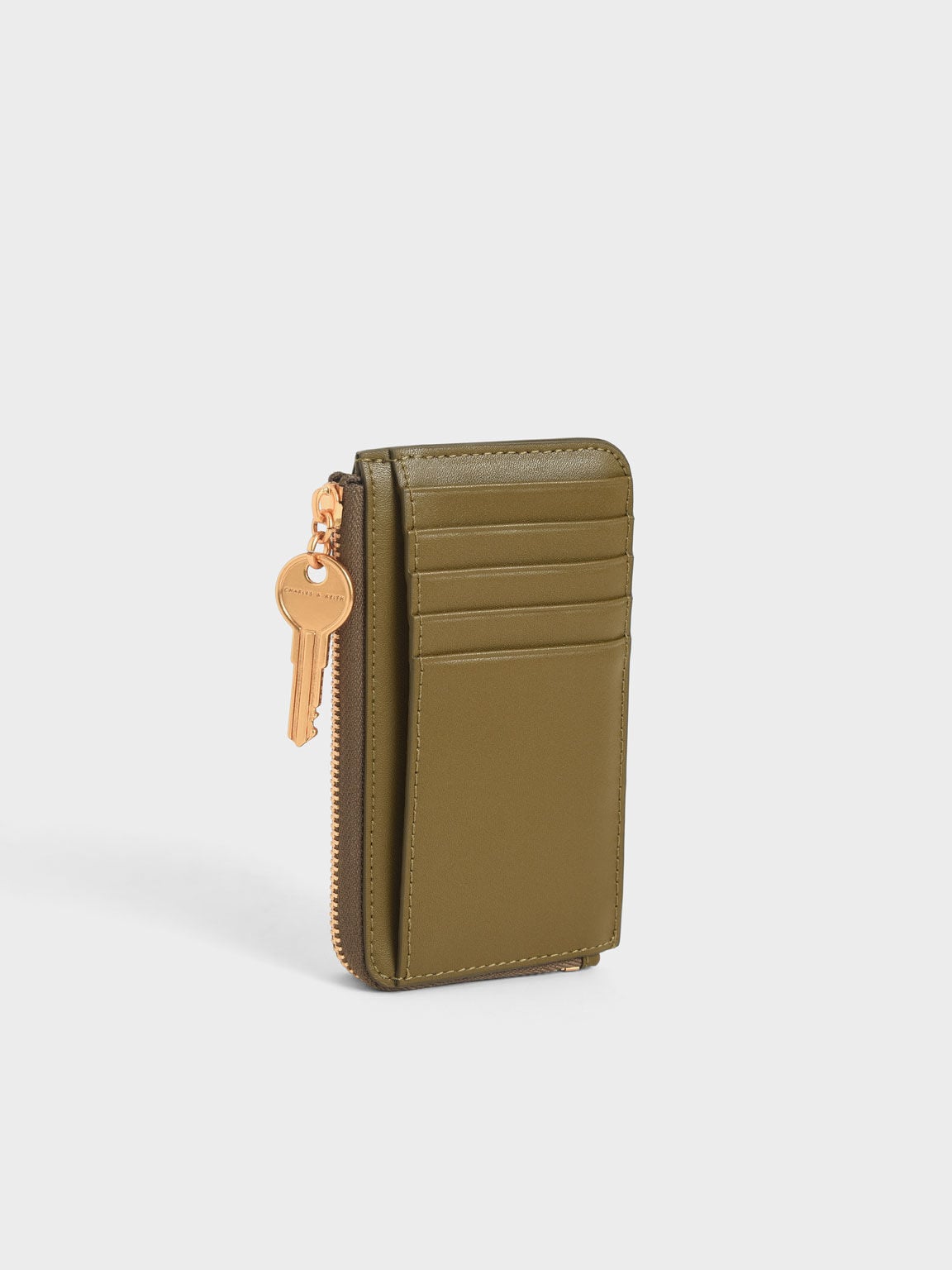Lane Key Zip-Around Wallet - Olive | CHARLES & KEITH
