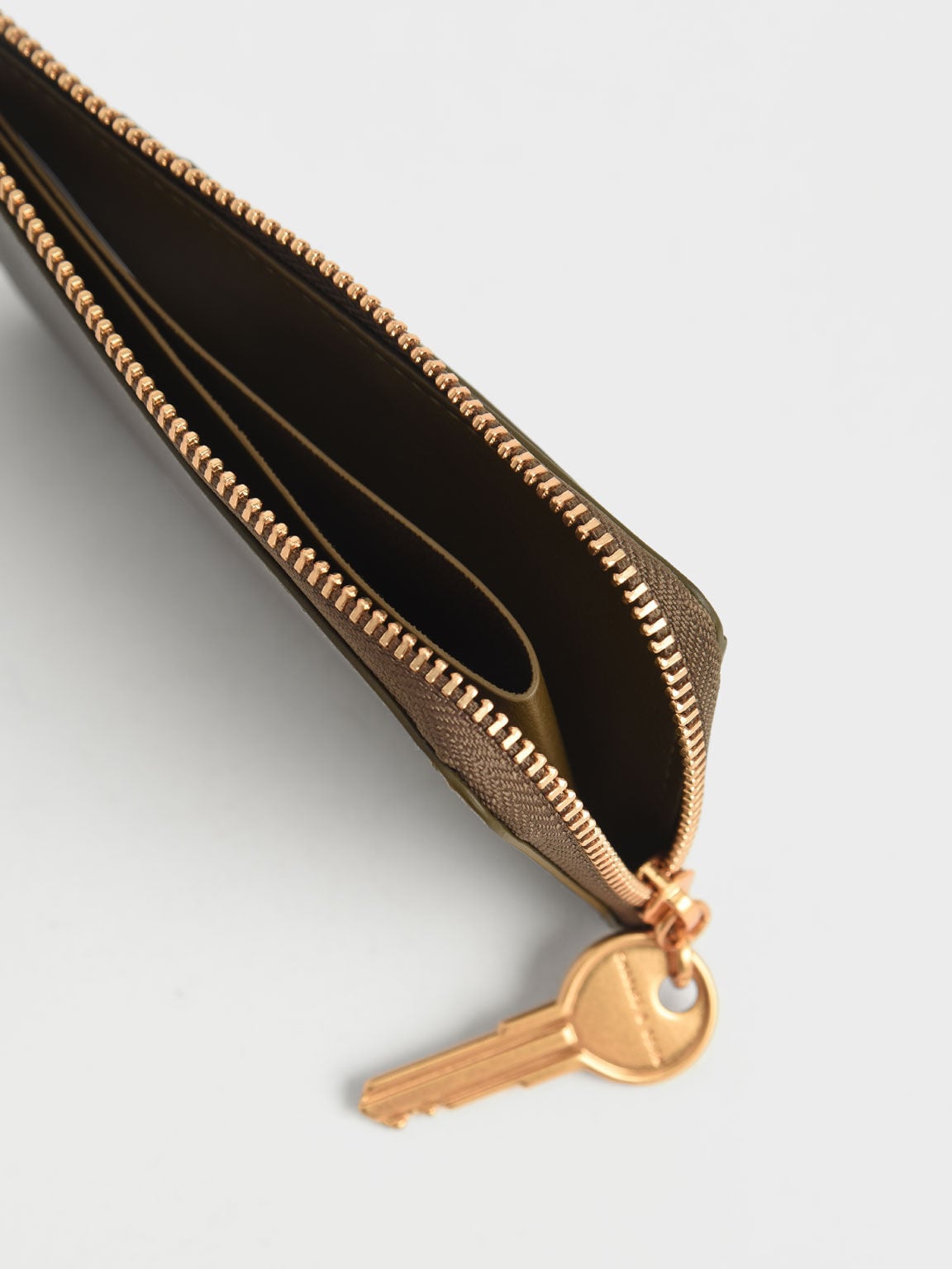 Lane Key Zip-Around Wallet - Olive | CHARLES & KEITH