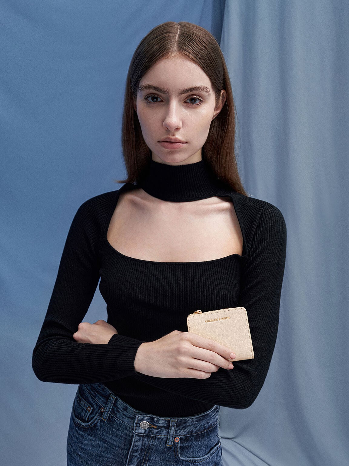 Keely Top Zip Small Wallet - Oat | CHARLES & KEITH