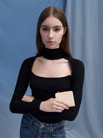 Keely Top Zip Small Wallet - Oat | CHARLES & KEITH