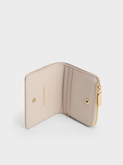 Keely Top Zip Small Wallet - Oat | CHARLES & KEITH