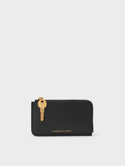 Lane Key Zip-Around Wallet - Black | CHARLES & KEITH
