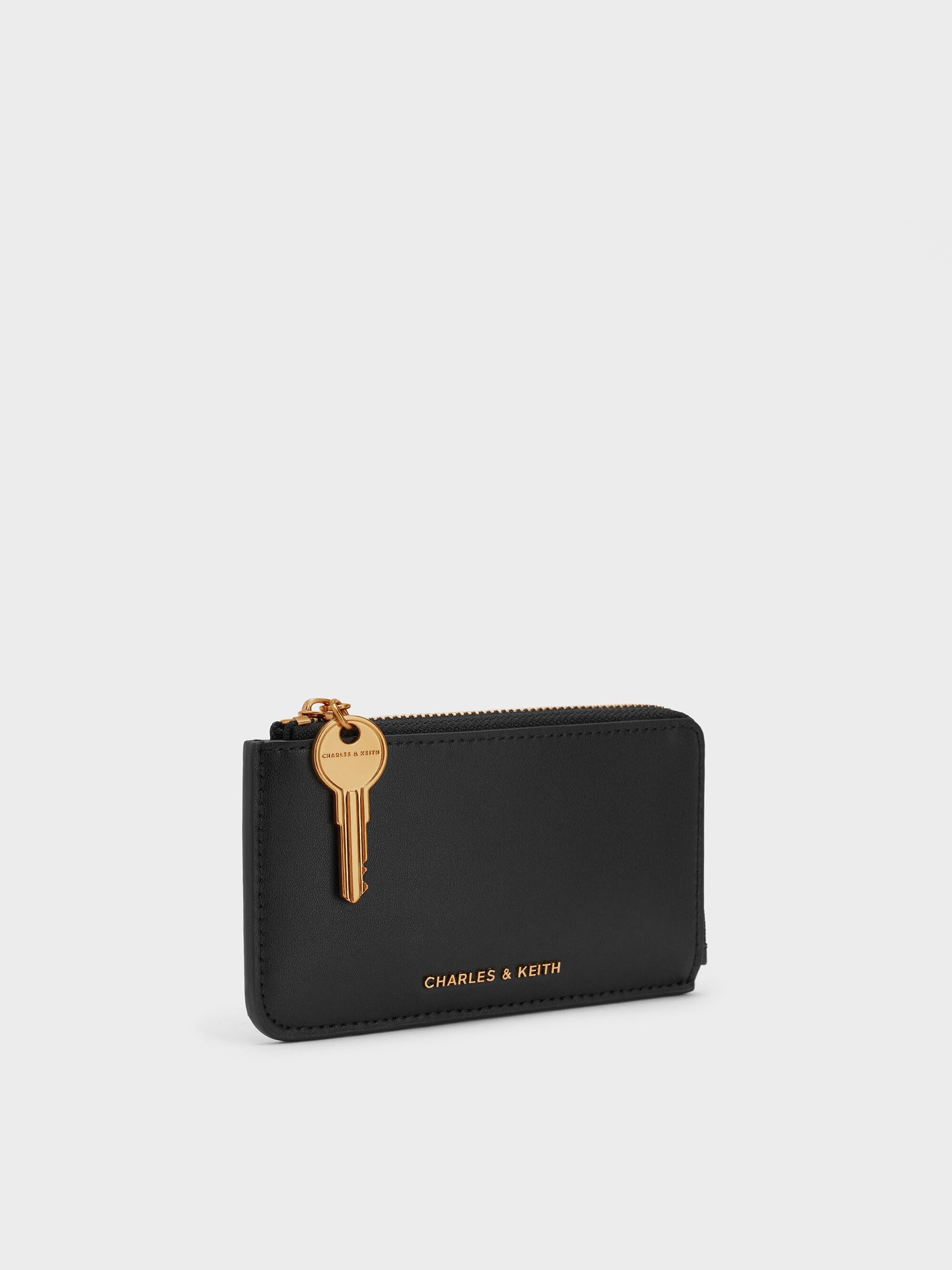 Lane Key Zip-Around Wallet - Black | CHARLES & KEITH
