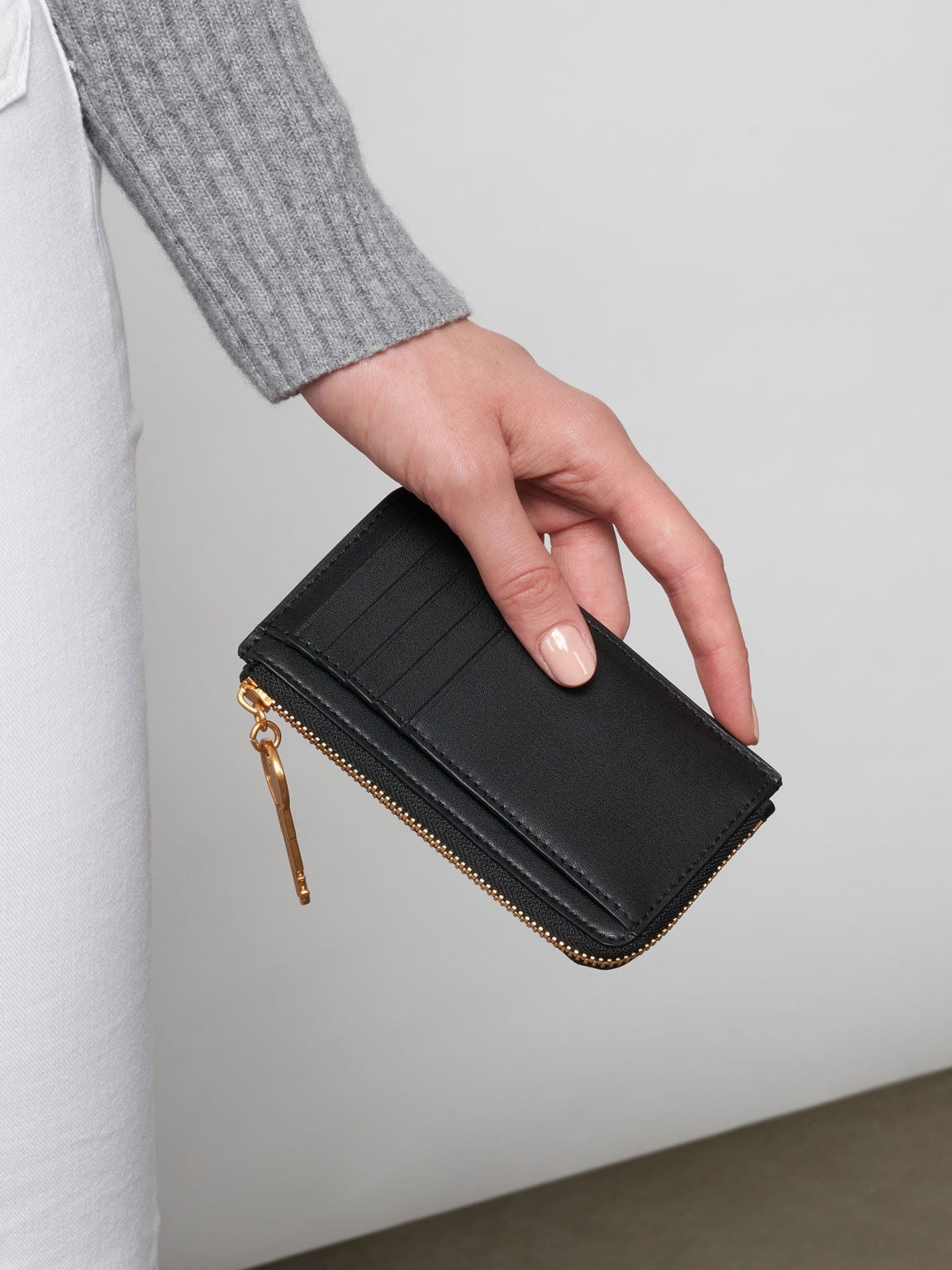 Lane Key Zip-Around Wallet - Black | CHARLES & KEITH