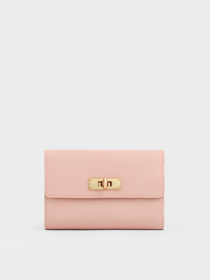 Tricha Turn-Lock Wallet - Pink | CHARLES & KEITH