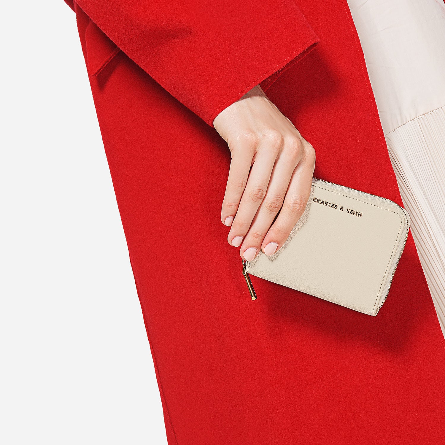 Basic Square Wallet - Ivory | CHARLES & KEITH