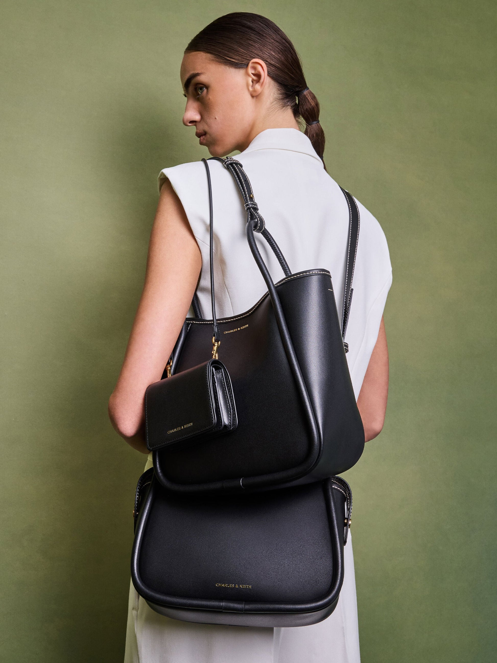 Lyla Knotted-Strap Wallet - Black | CHARLES & KEITH