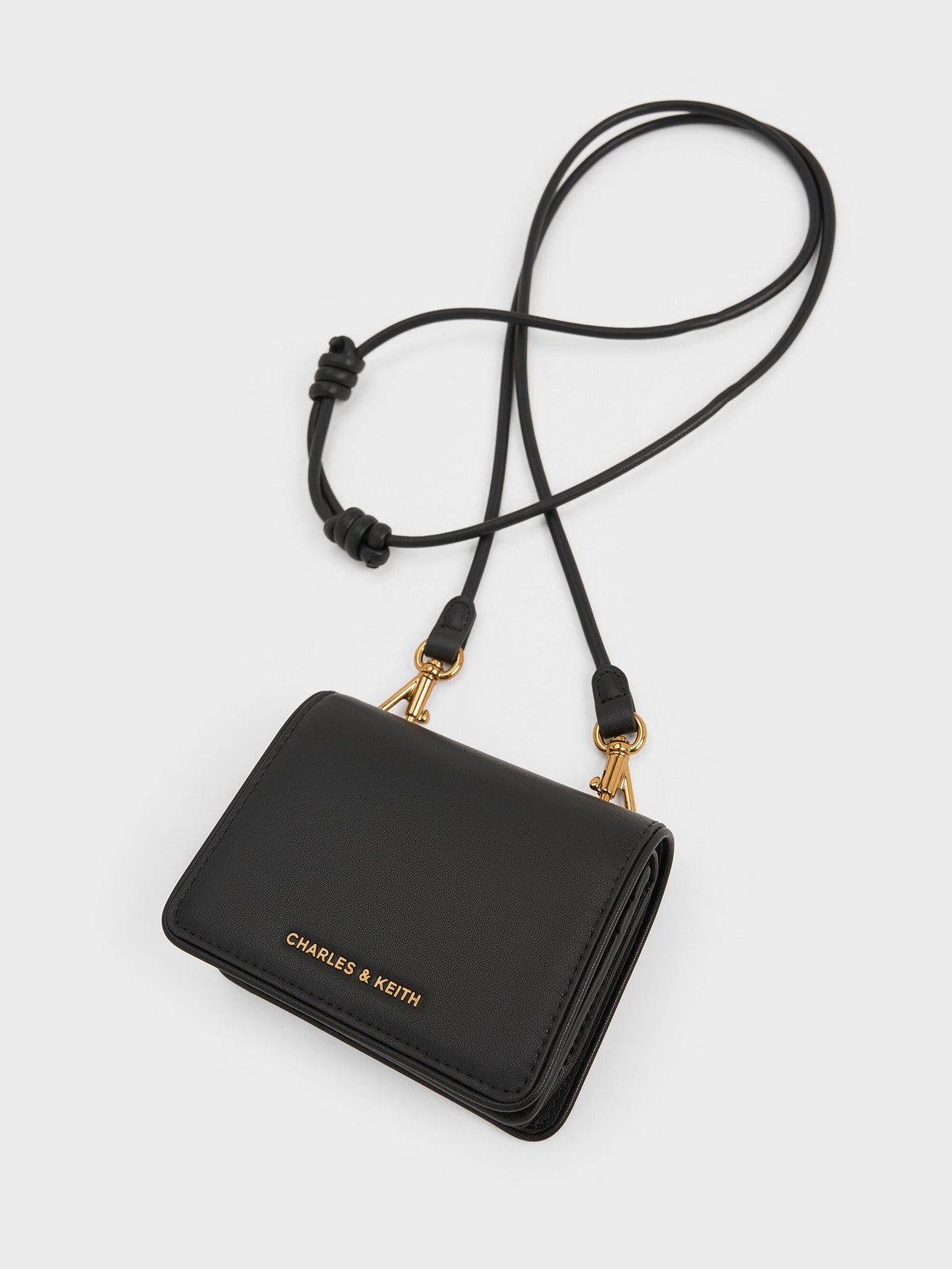 Lyla Knotted-Strap Wallet - Black | CHARLES & KEITH