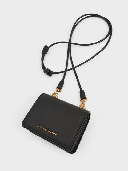 Lyla Knotted-Strap Wallet - Black | CHARLES & KEITH