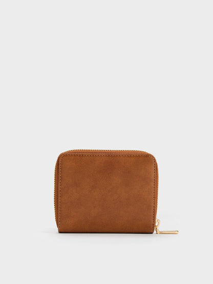 Finley Zip-Around Small Wallet - Distressed Tan | CHARLES & KEITH