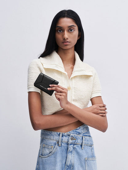 Nasrin Geometric Wallet - Noir | CHARLES & KEITH