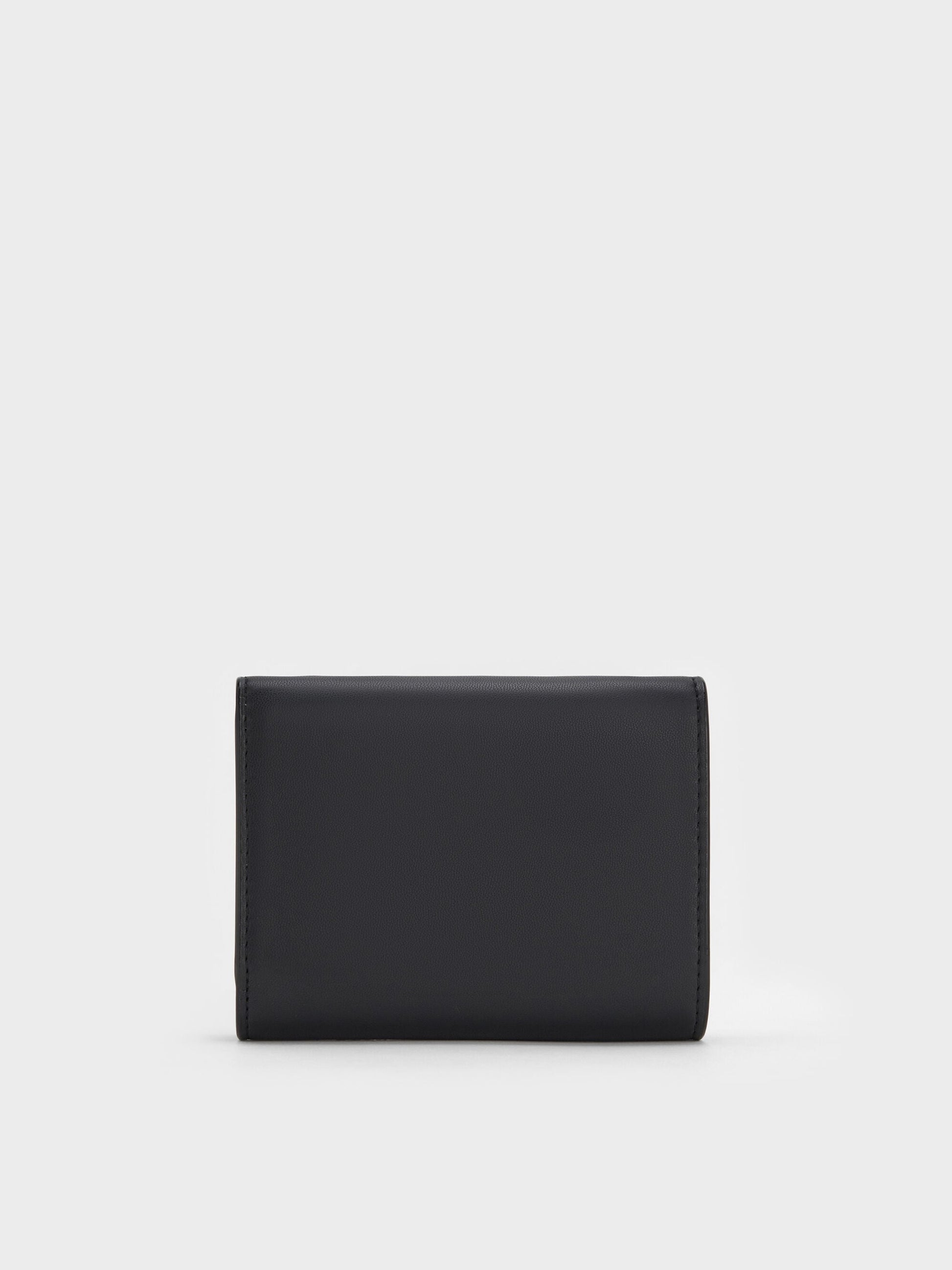 Edna Turn-Lock Knotted-Strap Wallet - Black | CHARLES & KEITH