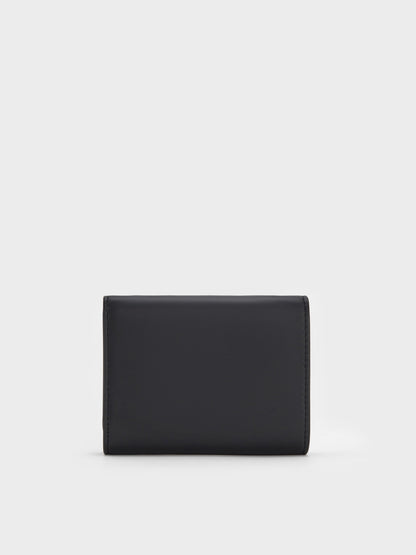 Edna Turn-Lock Knotted-Strap Wallet - Black | CHARLES & KEITH