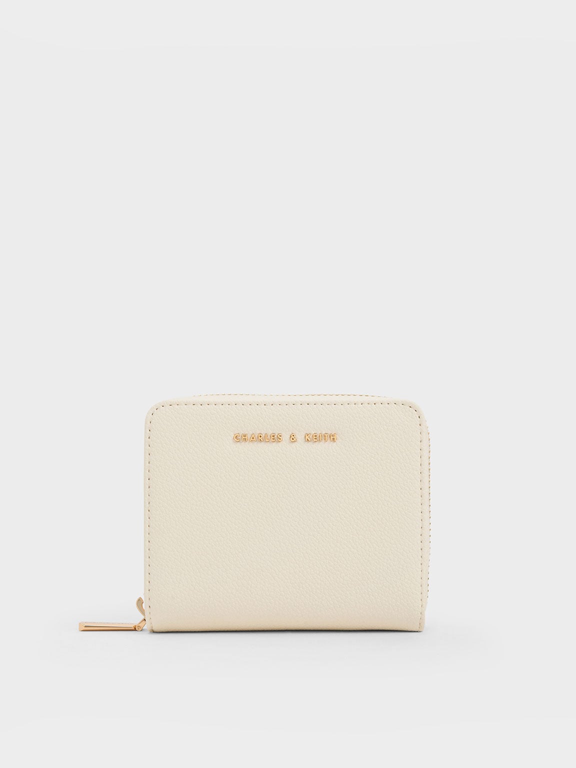 Finley Zip-Around Small Wallet - Cream | CHARLES & KEITH