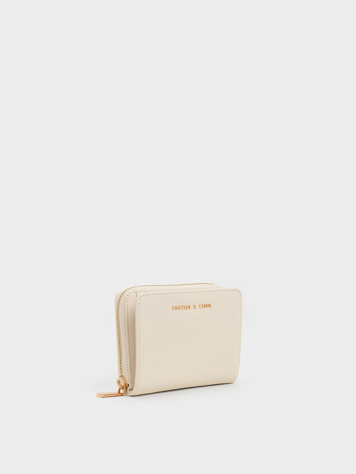 Finley Zip-Around Small Wallet - Cream | CHARLES & KEITH
