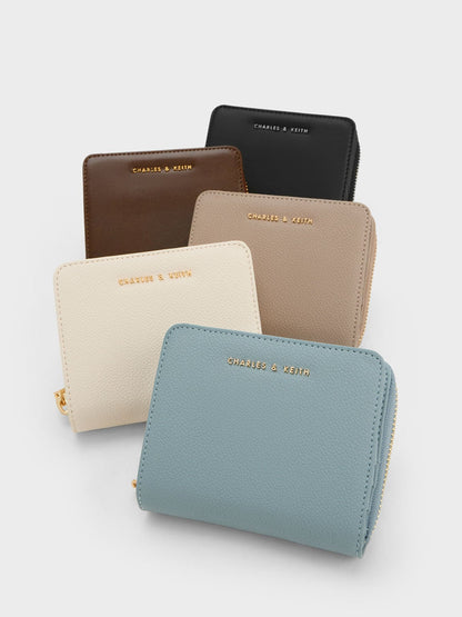 Finley Zip-Around Small Wallet - Cream | CHARLES & KEITH