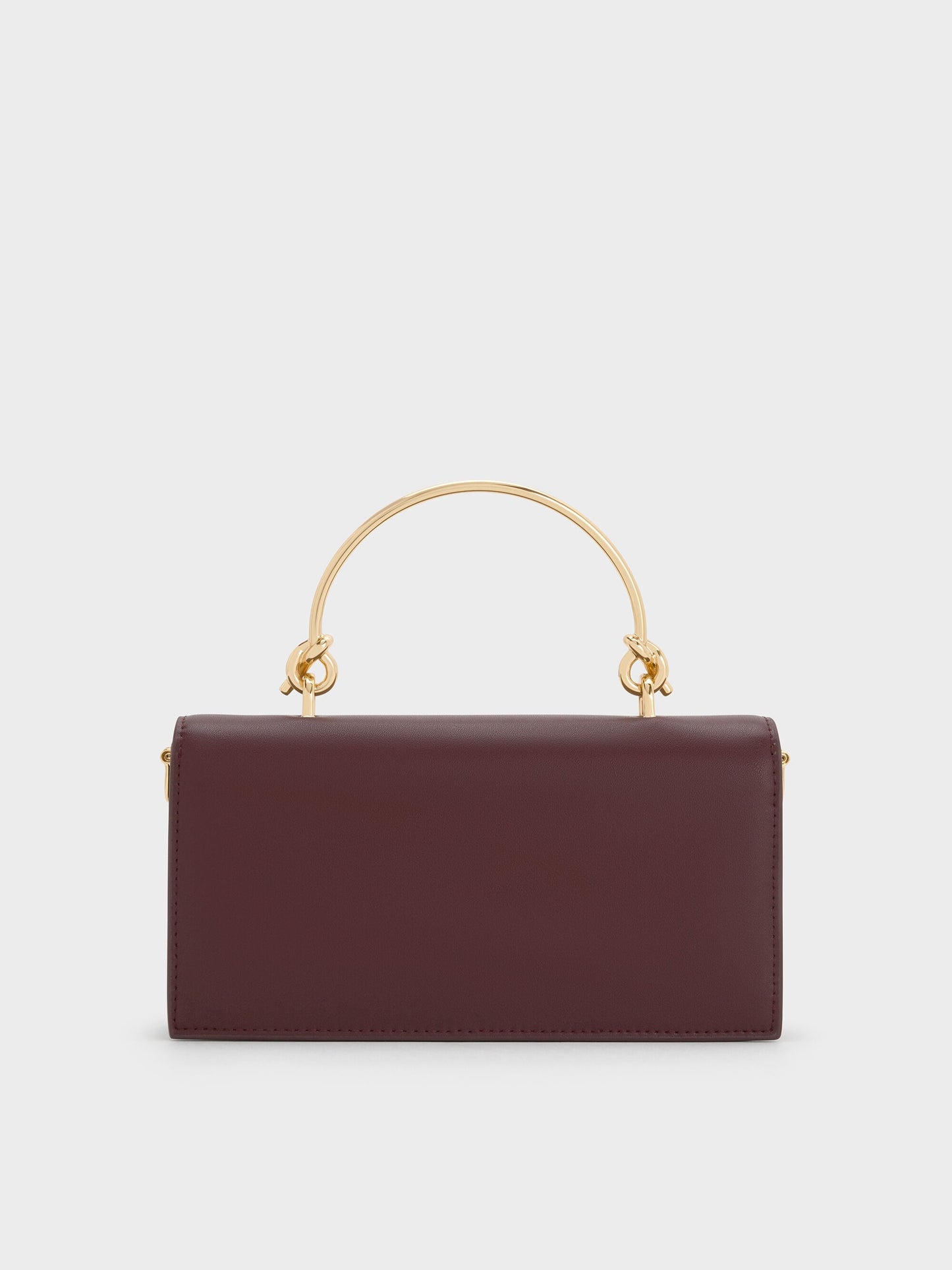 Kristine Sculptural-Handle Long Wallet - Wineberry Red | CHARLES & KEITH